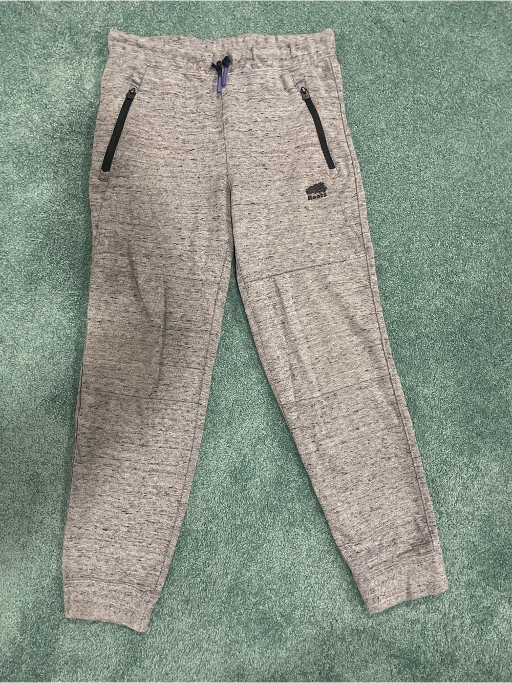 Roots Kids Gray Heather Joggers with Zip Pockets